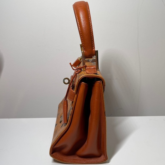 MCM RARE Visetos Kelly Mini Handbag Brown Leather Shoulder Crossbody Bag vintage - Picture 5 of 15